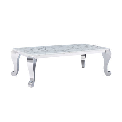 High-End Marble top and silver legs coffee table