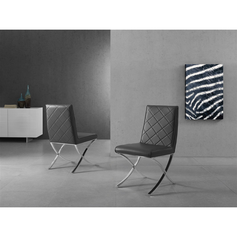 Chaise de salle à manger Daelyn, Gris, Argent