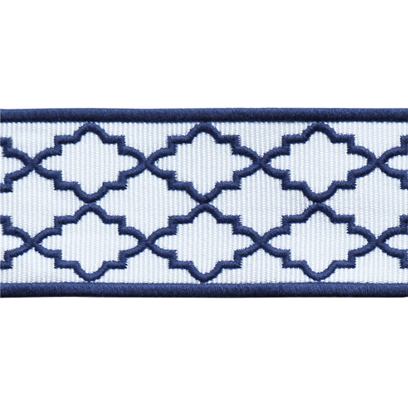 Moroccan Emb Border - Brown, Navy