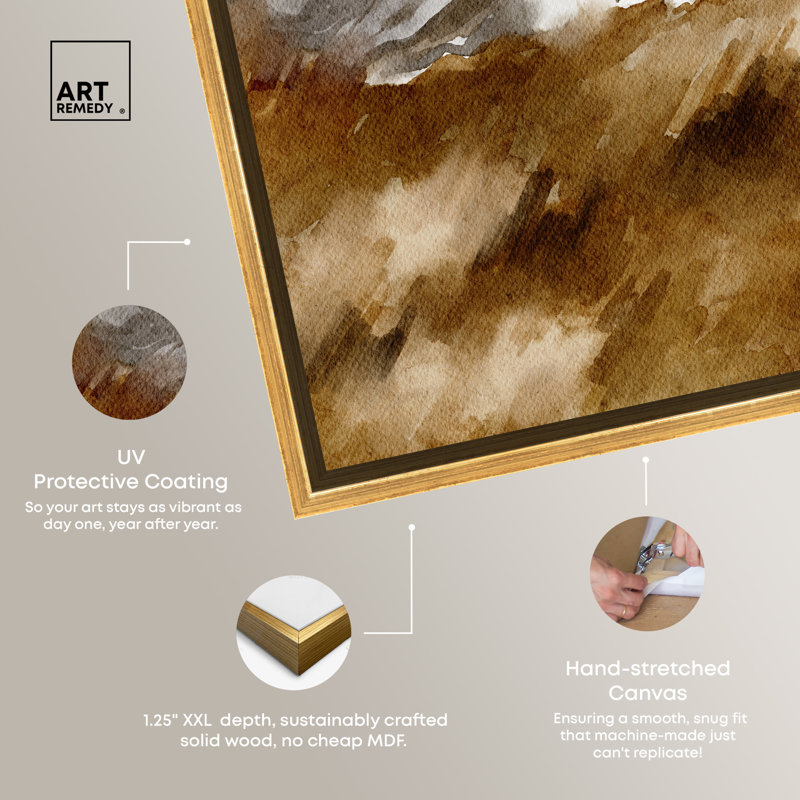 Gold Floater Frame Landscape Canvas Print with White House, 25" x 21"