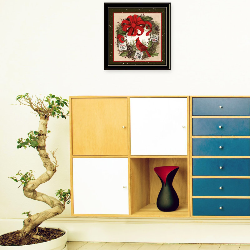 Reproduction d'art mural de salon - cadre cardinal noir, bois multicolore et papier, 14 po x 1 po, 3 livres, maison 14,26 0,98 3,02 lb, moderne