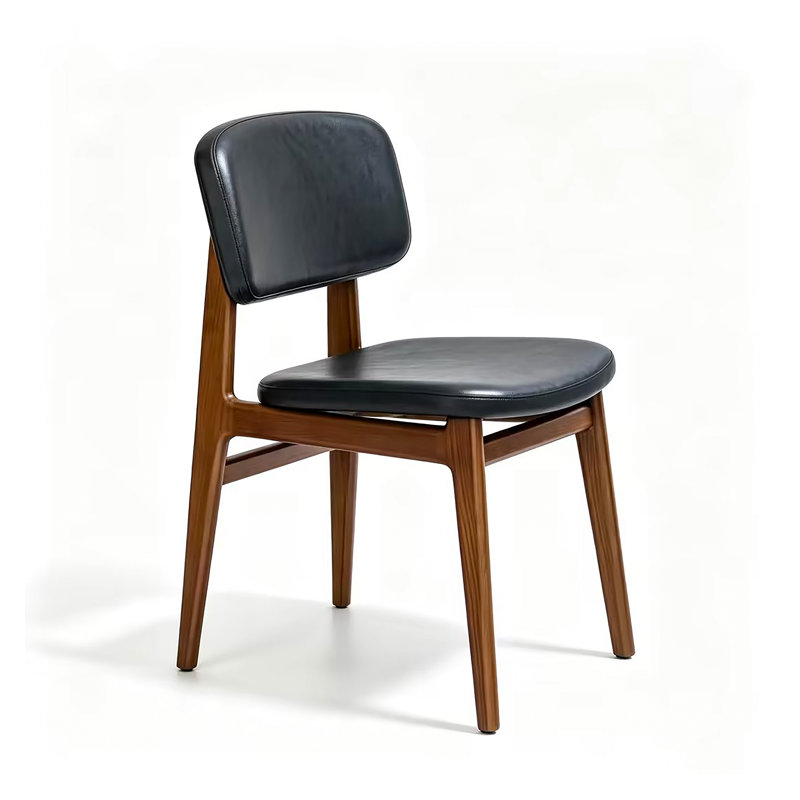 Chaise rembourrée en bois de frêne Paros, Black