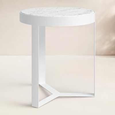 Megara 18'' Marble Outdoor Side Table
