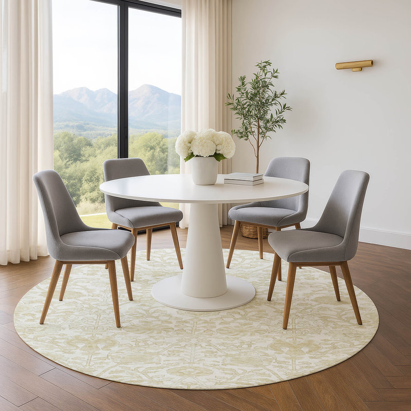 Premium Machine Washable Mayfield Arabesque Rug, Round 8'