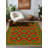 Gromling Collection Digital Print Cotton-Polyester Red Green Floral Rug-1413775535