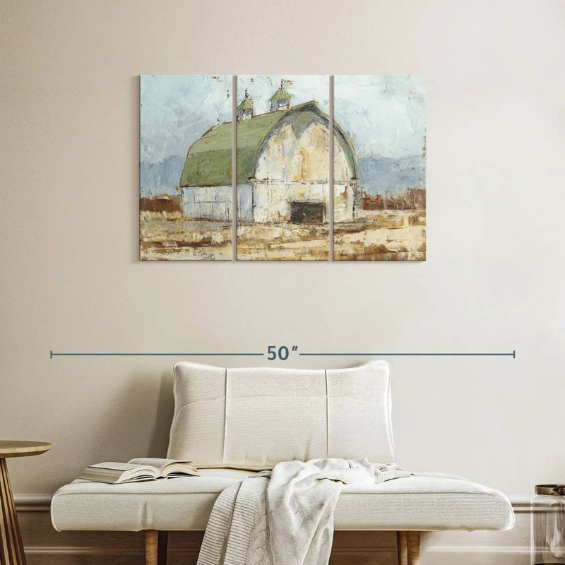 Lilie Whitewashed Barn II, 24" H x 38" W