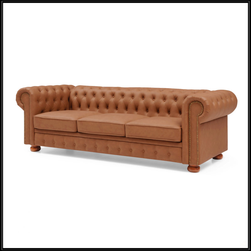 Canapé Chesterfield classique, Brun