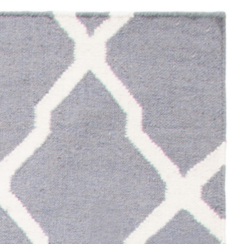 Tapis gris en laine et coton tissé à la main Rodgers, Rectangle 5 pi x 8 pi