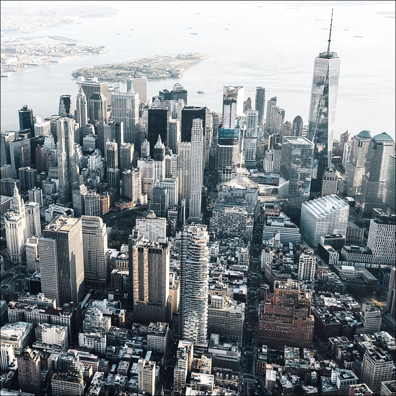 View Of Manhattan II GLA2378 - No Frame Photograph on Glass, 80cm H x 80cm W x 1.5cm D