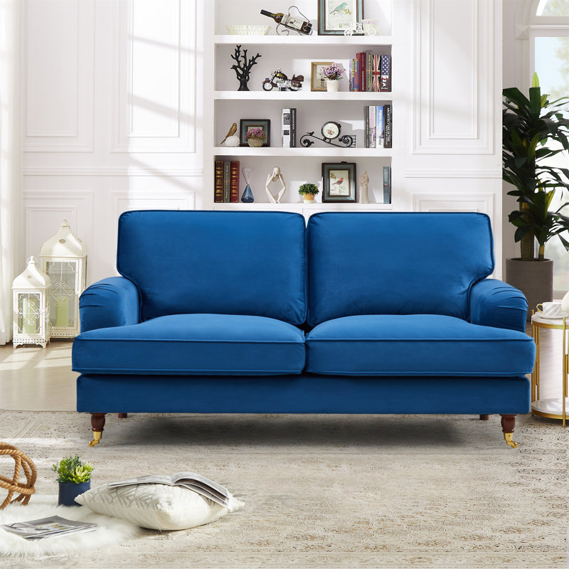 Gorby Velvet Sofa, Blue, 2