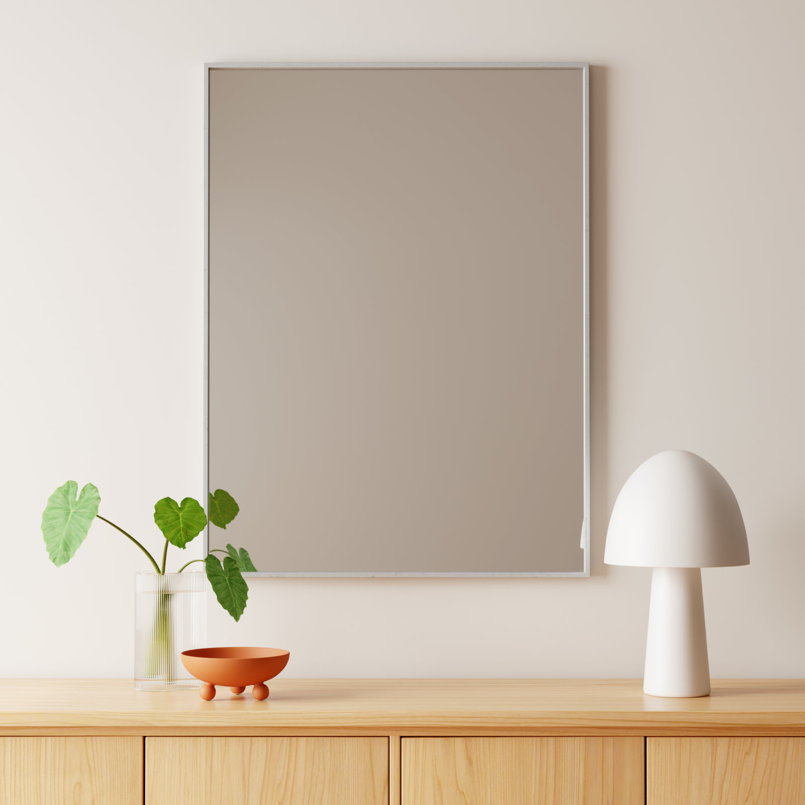 Sabine Metal Rectangle Wall Mirror, 40" x 30", Silver