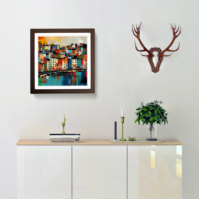 City Of Bristol Abstract Art No.1 - Framed Print, Walnut