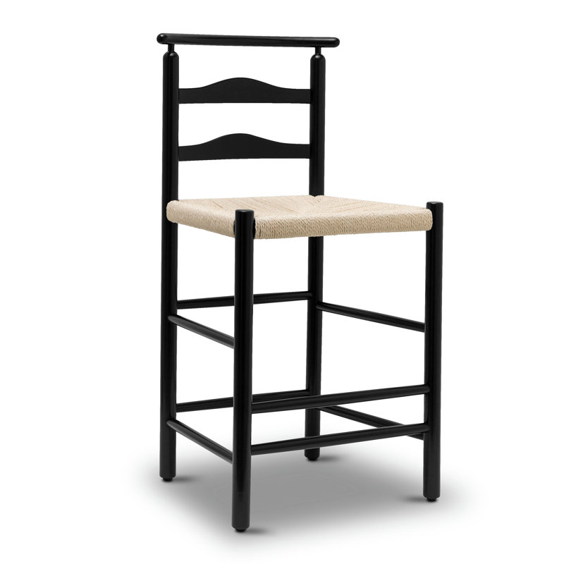Ciyana 24" Wood Counter Stool, Black