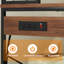 Grand support de boulanger à 5 niveaux avec prises électriques, support à micro-ondes de 39 pouces et bar à café, tablette de rangement pour la maison-61030856