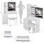 Ensemble de meuble-lavabo de 37 po de taille moyenne avec tabouret rembourré, 2 prises CA + 2 prises USB, support pour sèche-cheveux et grand miroir à DEL tactile, interrupteur 3 couleurs-87802840