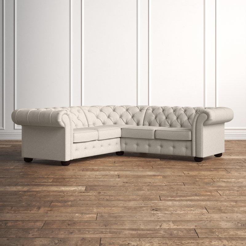 Canapé modulaire en coin 95 po Huskins, Lin beige chiné