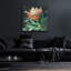Art mural en verre épique «Deep Protea C» par Danhui Nai, 36 po x 36 po