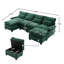 106" U Shape Sectional Sofa Cloud Couch with Chaise Lounge, Ottoman & Pillows-1819678632