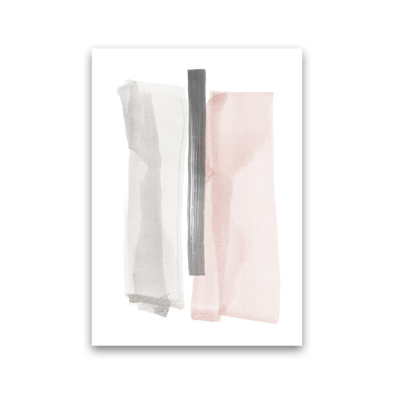 Grey And Pink Brushstrokes II - Print, No Framed, 59cm H x 42cm W x 1cm D