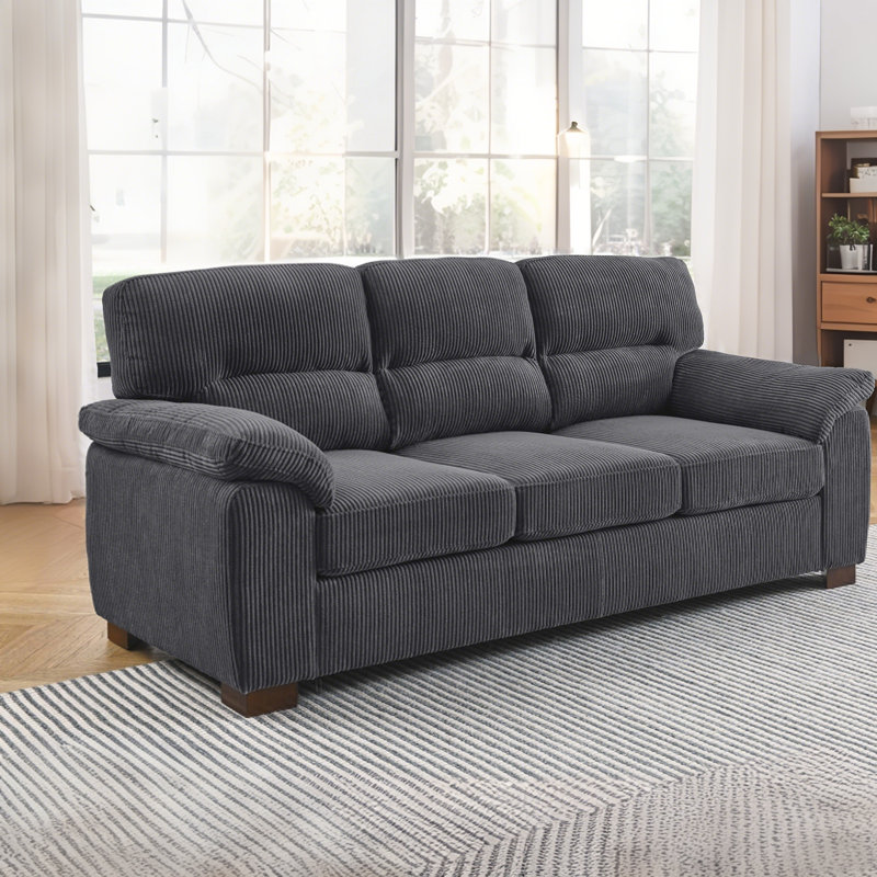 81 " 3 Seater Couches, Comfy Couches With 24" Deep Seat For Living Room, Gray