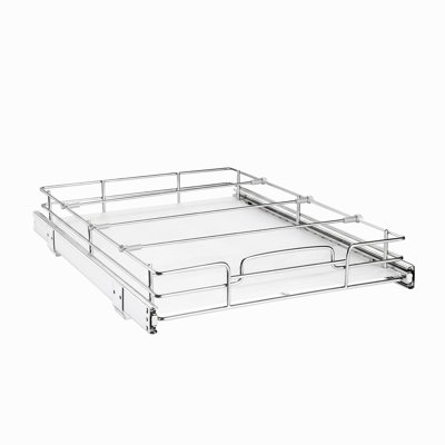 Organisateur d'armoire coulissant l 15,16 po x P 20,98 po, tiroir coulissant en acier pour armoires de base, tablette de rangement de cuisine durable avec finition chromée, idéale pour la maison, la salle de bain et le garde-manger