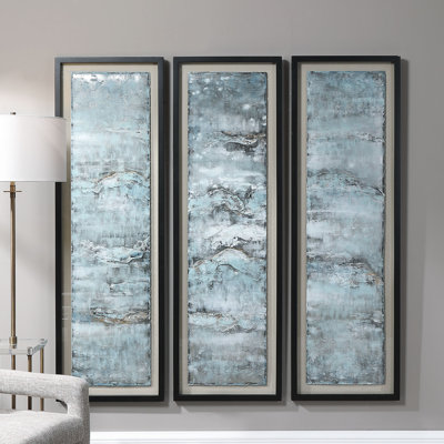 Grace Ocean Swell - 3 Piece Single Picture Frame Painting on Metal