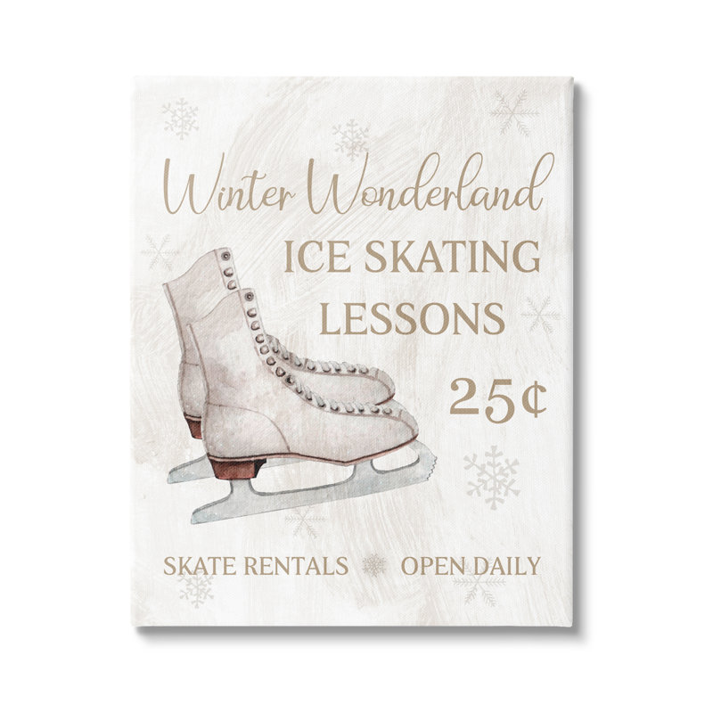 " Ice Skating Lessons Sign " by Conrad Knutsen, 20" H x 16" W x 1.5" D
