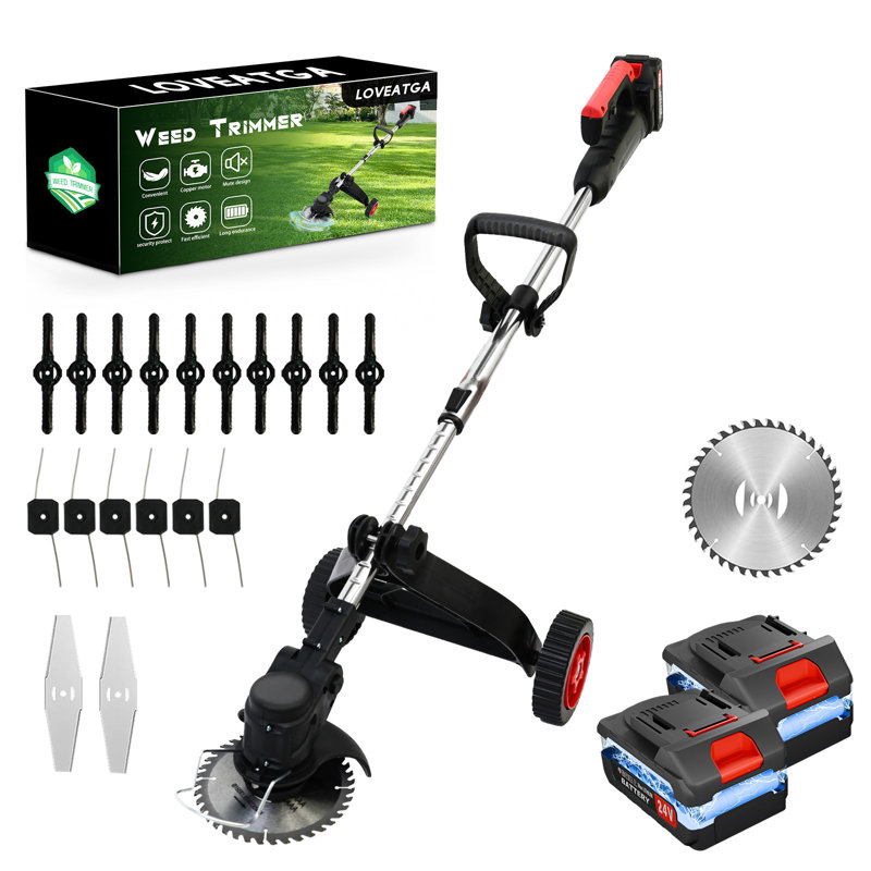 21V Electric Weed Grass Trimmer Cordless Electric Lawn Mower Tool for Lawn Care and Garden Yard Work