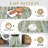 Non-Slip Modern Rug 5x7 Printed Braid Area Rugs Machine Washable Soft Indoor Throw Rugs Stain Resistant Floor Carpet Farmhouse Gradient Accent Rug for Dining Room Office, Green+Camel-1070291782