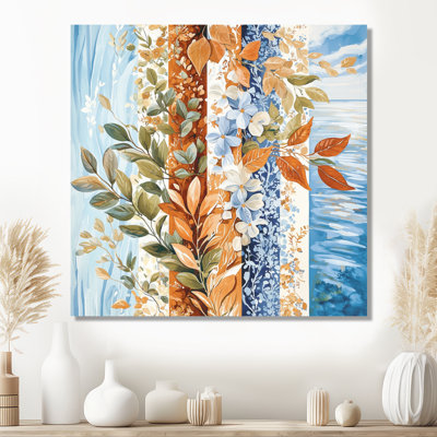 «Wildflower Collage Of All Season I - Botanicals», impression sur métal