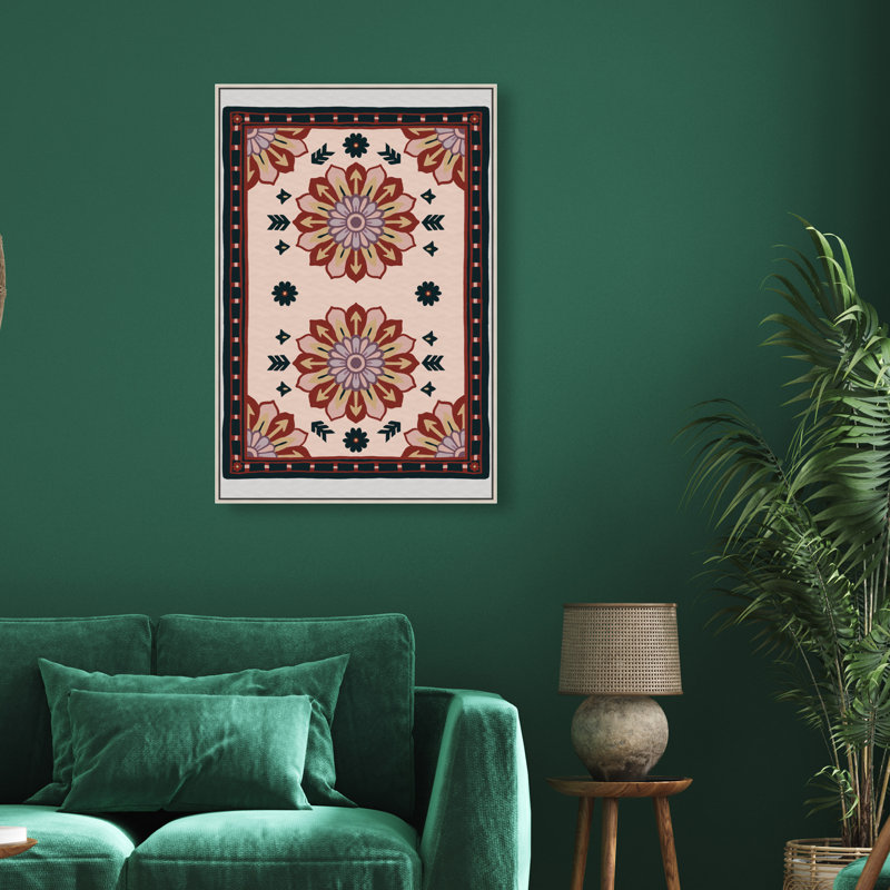 Midnight Damask Canvas Floral & Botanical Print by Oliver Gal, Black Frame, 10 x 15, 16"H x 11"W, Silver Floater Frame