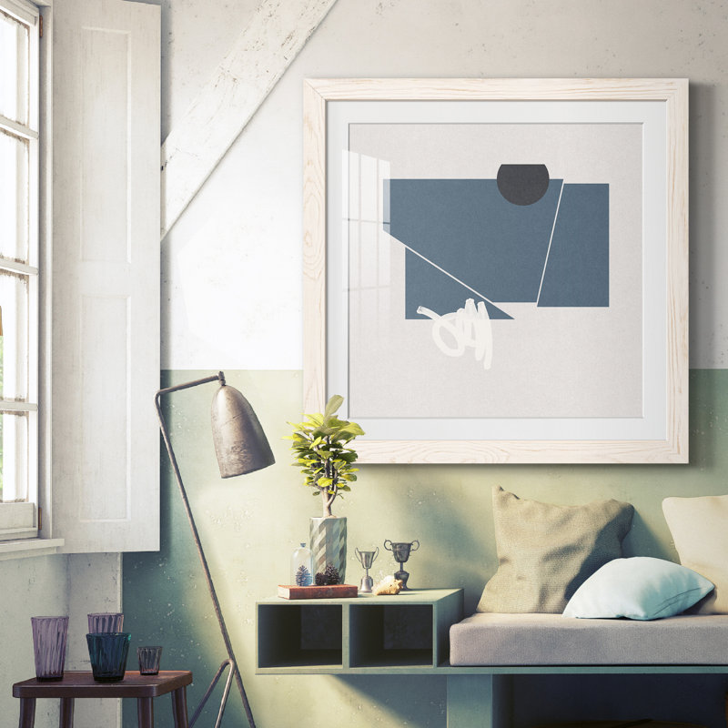 Impression encadrée de feutre bleu I-Premium - prête à être accrochée, H 17 po x l 17 po x P 1,5 po, Papier avec cadre blanc