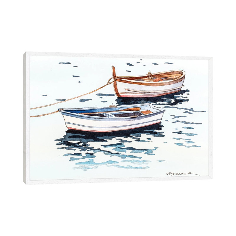Vernazza Boats by Bill Drysdale - Floater Frame Gallery-Wrapped Canvas Giclée on Canvas, White Framed