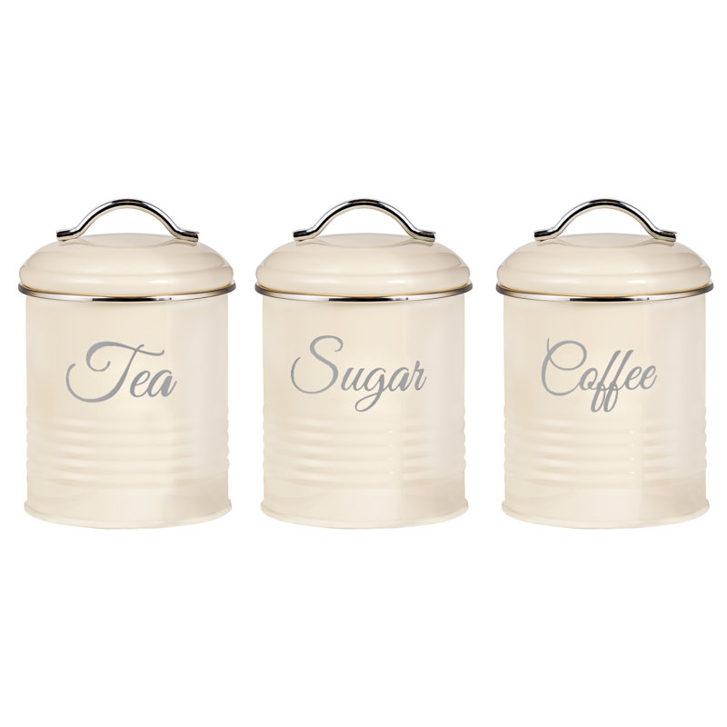 Metal Jar - Set of 3, Cream
