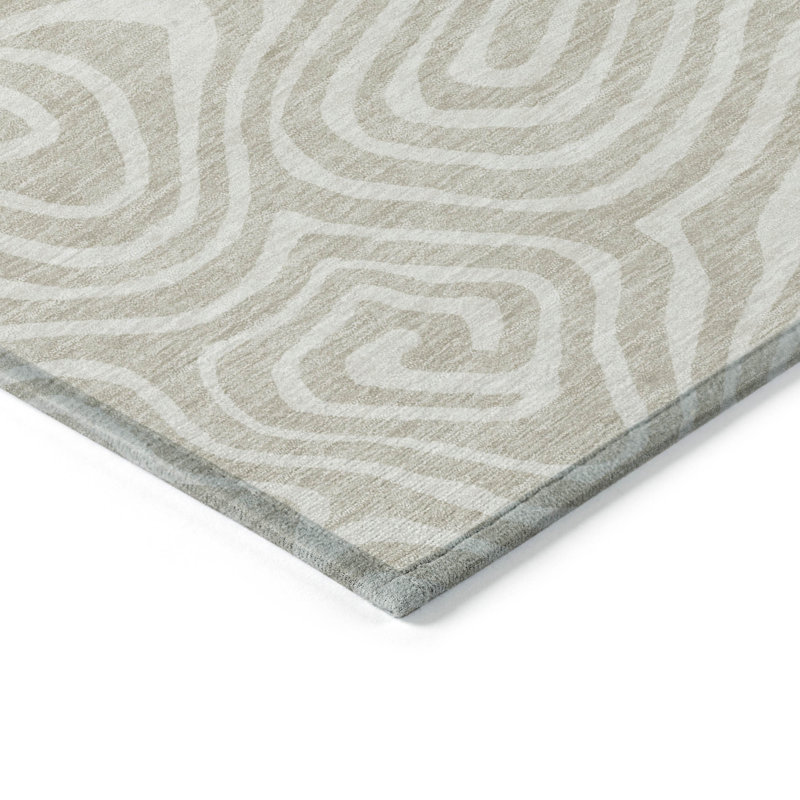  Tapis doré intérieur / extérieur lavable à la machine Chayden ACN1020, Rectangle 1 pi 8 po x 2 pi 6 po