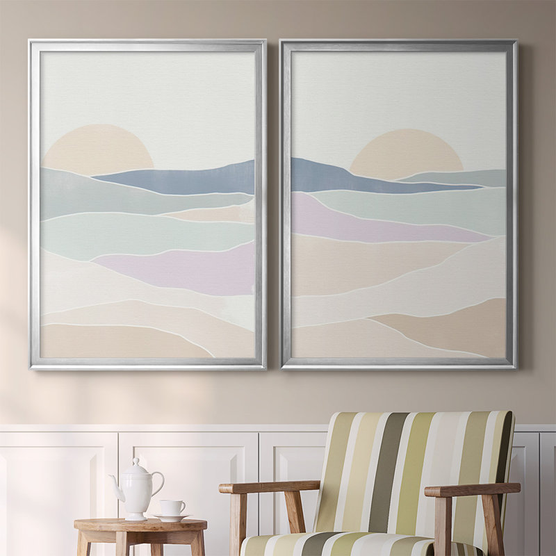 Vague tableau I, toile encadrée de qualité supérieure - prête à être accrochée, H 30,5 po x l 45 po x P 2,5 po, Argent