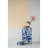 6.5x6.5x12.5" Blue and White Porcelain Lidded Jar
