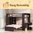 Twin Size Loft Bed With A Stand-Alone Bed, Shelves,Desk,And Wardrobe-757577195-757577197
