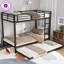 Lit superposé en métal noir sur lit double avec lit gigogne simple, peu encombrant, réduit le bruit, 2 échelles latérales, rangement sous le lit, pas de sommier nécessaire-959561800