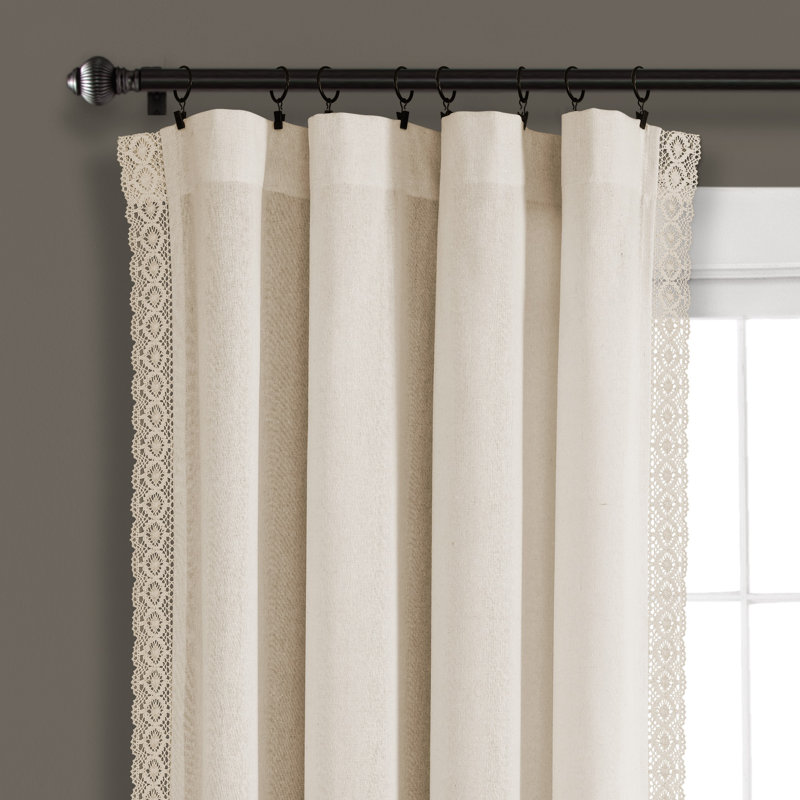 Cotton Blend Semi Sheer Curtain Pair