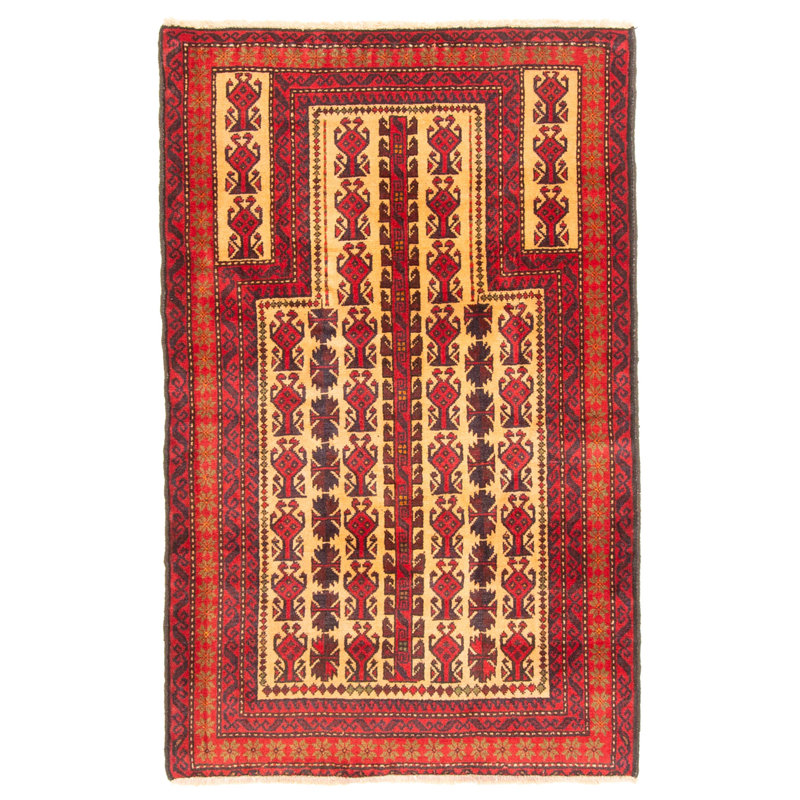 Tapis brun Teimani 2 pi 11 po x 4 pi 8 po