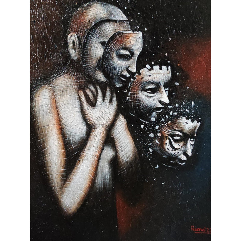 Évolution humaine | Acrylique sur toile | Par Runa Bandyopadhyay