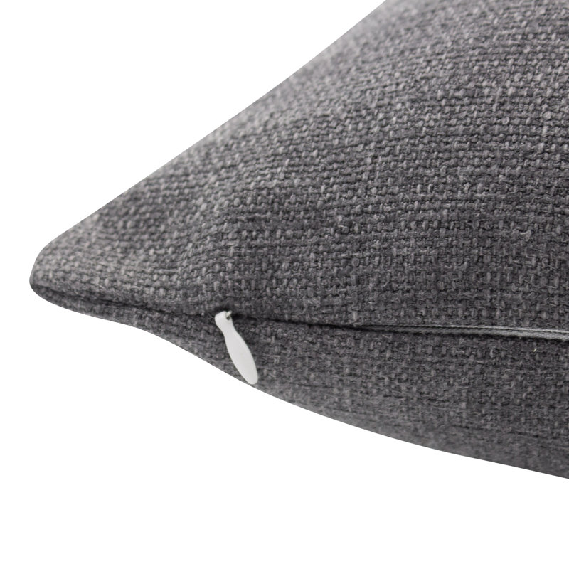 Housse et insert de coussin carré de luxe Millano Collection Foundation Mud, Gris, Polyester/ Bourre en polyester