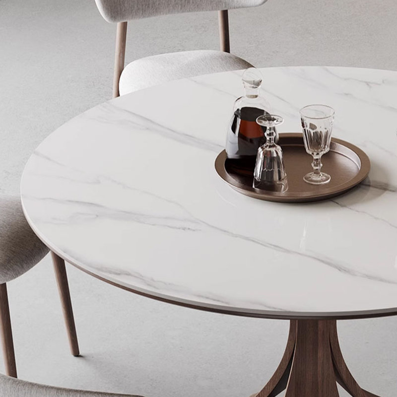 Table de salle à manger ronde en bois massif, H 29,52 po x L 43,3 po x l 43,3 po