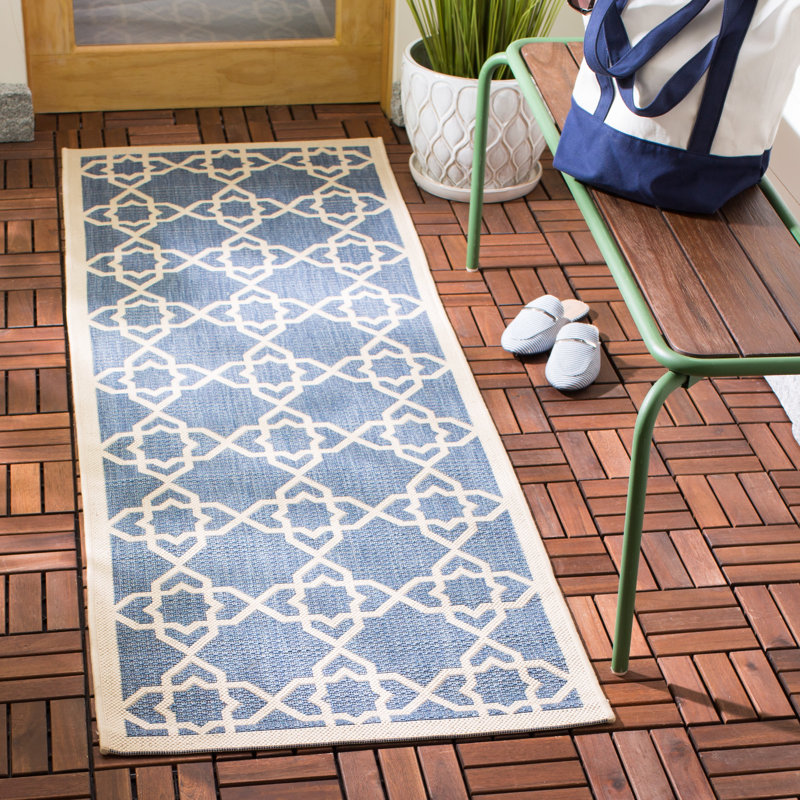 Herefordshire Performance Geometric Indoor/Outdoor Area Rug, Runner 2'3" x 12'