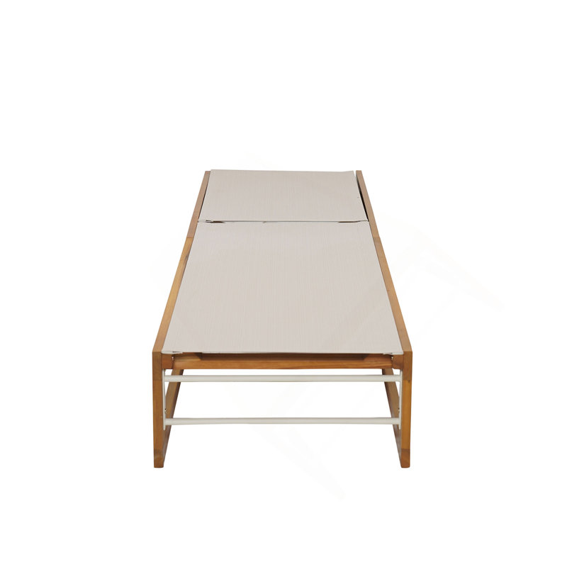 Chaise longue Mia, 1, Teck / beige