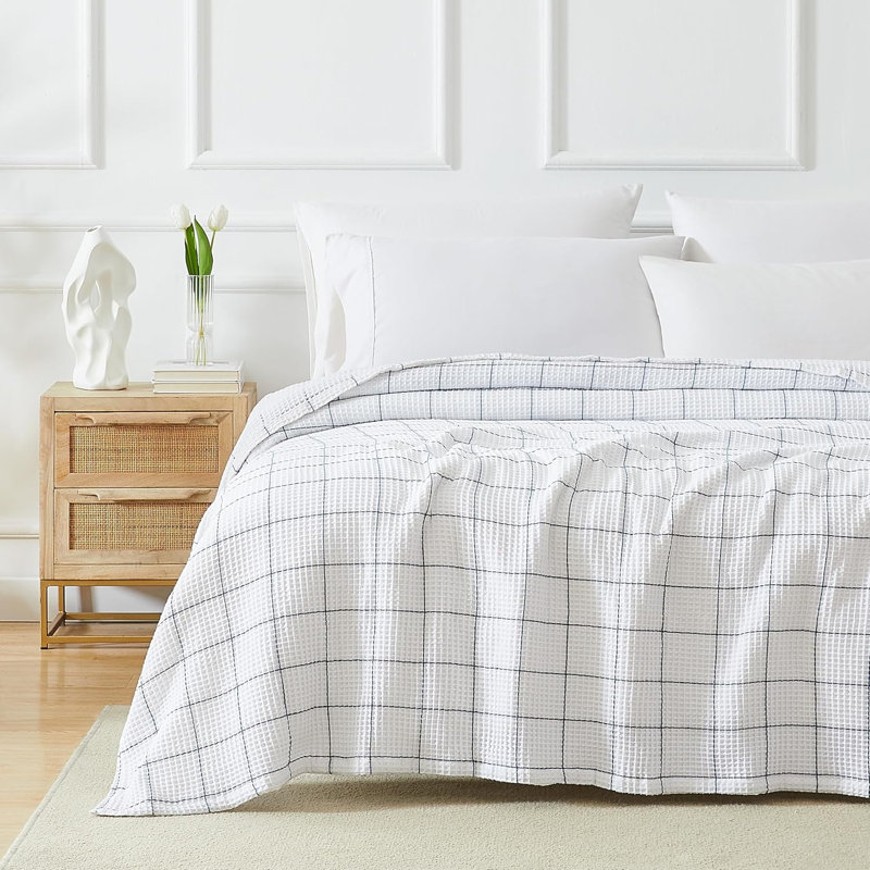 Couverture gaufrée 100% coton tissé gaufré Southshore Fine Linens, Full / Queen, Blanc