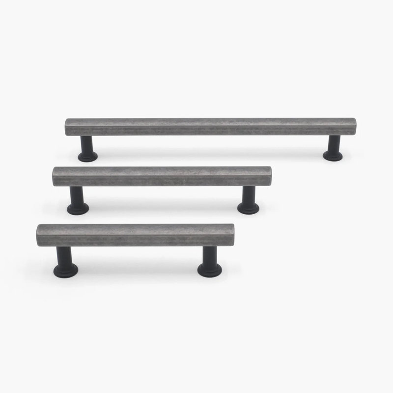 Mod Two Tone Bar / Handle Pull, Matte Black/Weathered Nickel, 5"