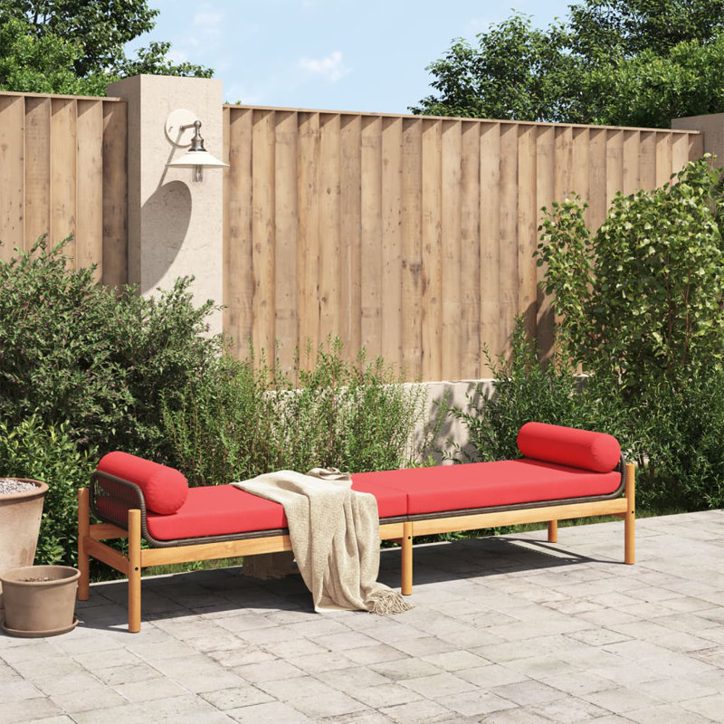 Banc d'extérieur brun et rouge