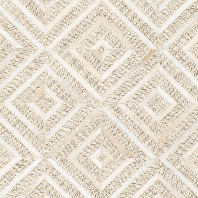 Tapis géométrique beige / ivoire / gris tissé à la main Arnessa, Rectangle 2 pi x 3 pi
